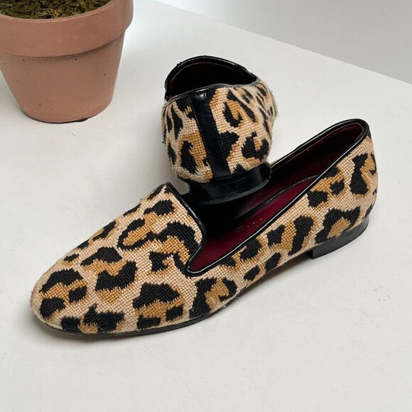 Kate Spade Shoes Needlepoint  Leopard Print Leather Size 6.5 - Picture 11 of 14